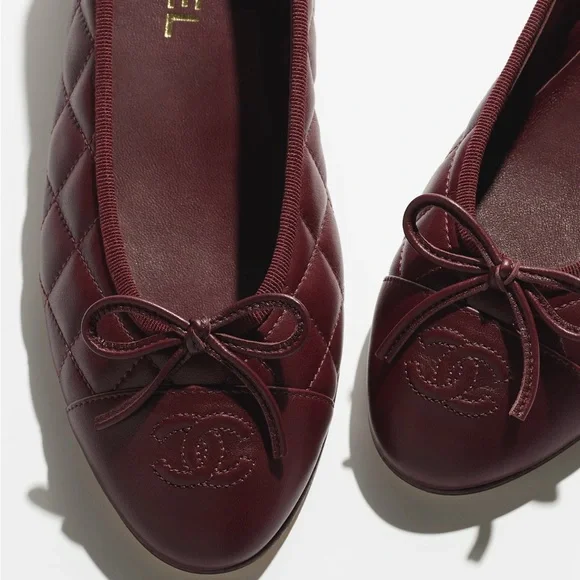 Chanel 26P Dark Burgundy Flats | Size 38 - Picture 6 of 13